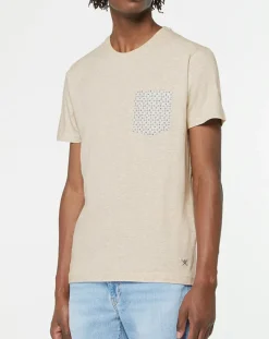 Homme Hackett London T-Shirt poche fantaisie beige chiné