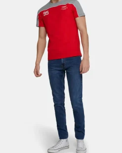 Best Hackett London T-Shirt Poit 95 Aston Martin Racing gris/rouge