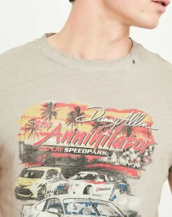 Replay T-Shirt Print Racing beige