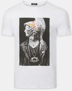 Replay T-Shirt print rock blanc