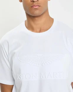 Homme Hackett London T-Shirt Regular Fit Aston Martin Racing embossé blanc