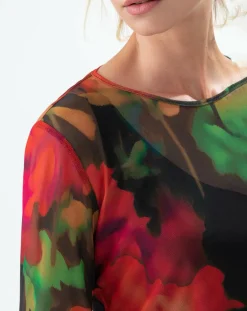 Outlet Indies T-Shirt Sandra black flowers