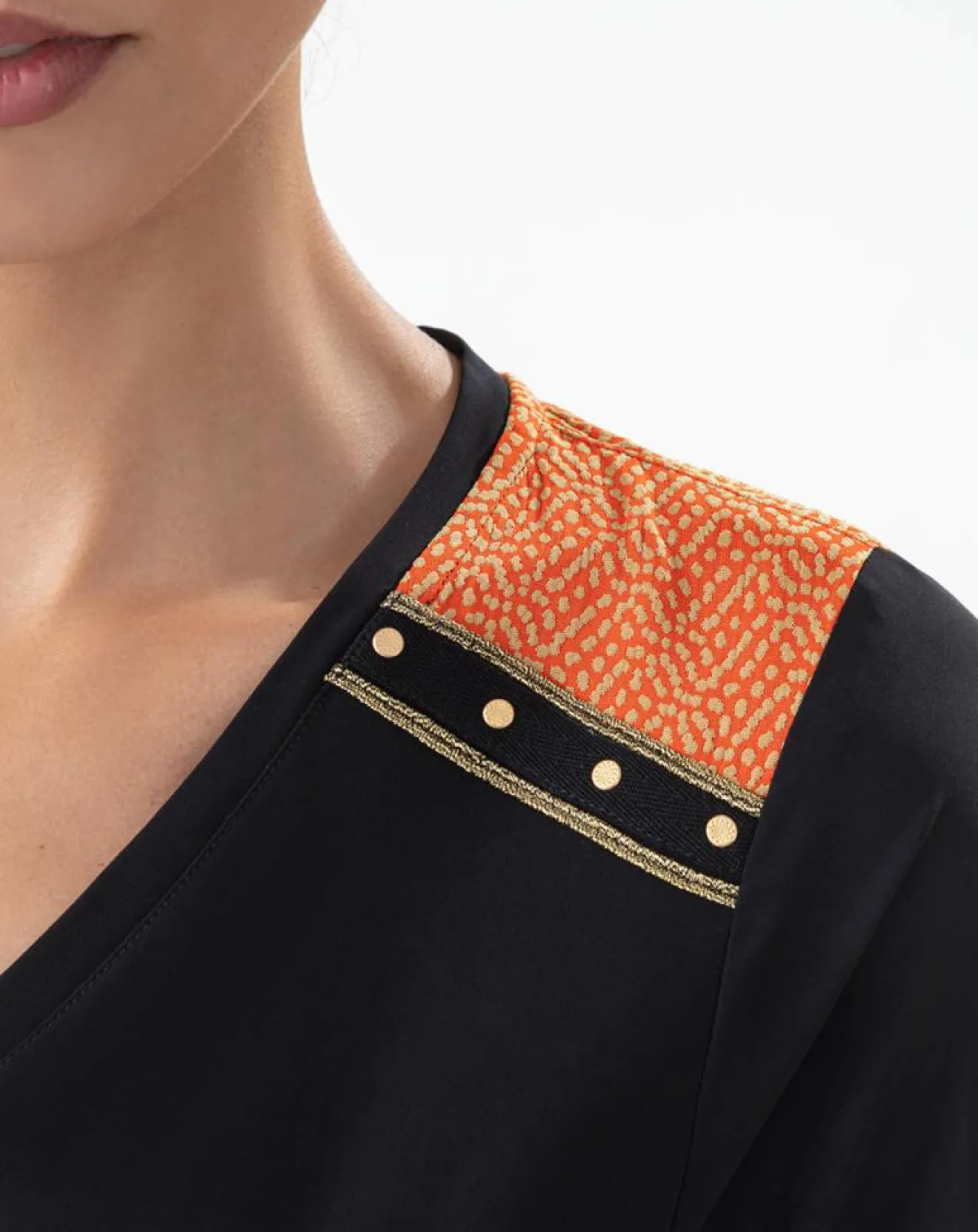 Outlet Bleu Blanc Rouge T-Shirt Signe noir/orange perlee