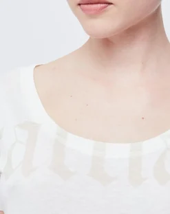 Outlet John Galliano T-Shirt/Tunique à motifs blanc cassé