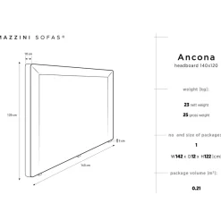 Mazzini Sofas Tête de lit Ancona gris foncé - 160x120 cm