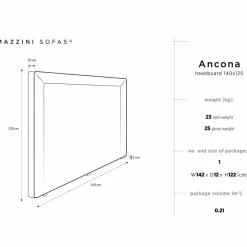 Online Mazzini Sofas Tête de lit Ancona gris foncé - 180x120 cm