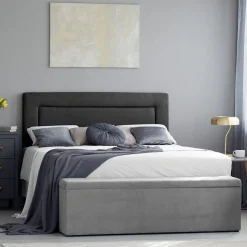 Mazzini Sofas Tête de lit Ancona noire - 160x120 cm