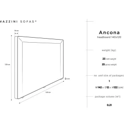 Outlet Mazzini Sofas Tête de lit Ancona rose clair - 200x120 cm