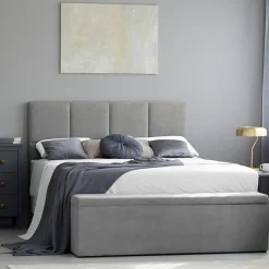 Mazzini Sofas Tête de lit Barletta gris clair - 160x120 cm