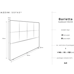 Mazzini Sofas Tête de lit Barletta gris clair - 180x120 cm