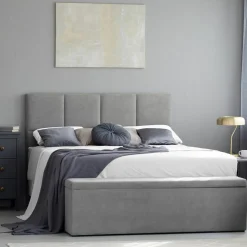 Mazzini Sofas Tête de lit Barletta gris clair - 200x120 cm