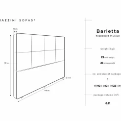 Mazzini Sofas Tête de lit Barletta gris foncé - 180x120 cm