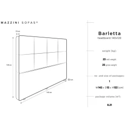 Mazzini Sofas Tête de lit Barletta noire - 160x120 cm