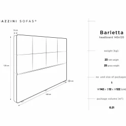 Best Mazzini Sofas Tête de lit Barletta rose clair - 140x120 cm