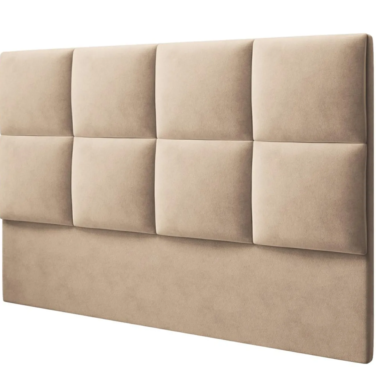 Mazzini Sofas Tête de lit en Velours Begonia beige - 200 cm