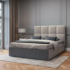 Mazzini Sofas Tête de Lit en Velours Begonia beige clair - 140x120 cm