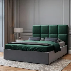 Mazzini Sofas Tête de lit en Velours Begonia vert bouteille - 200 cm