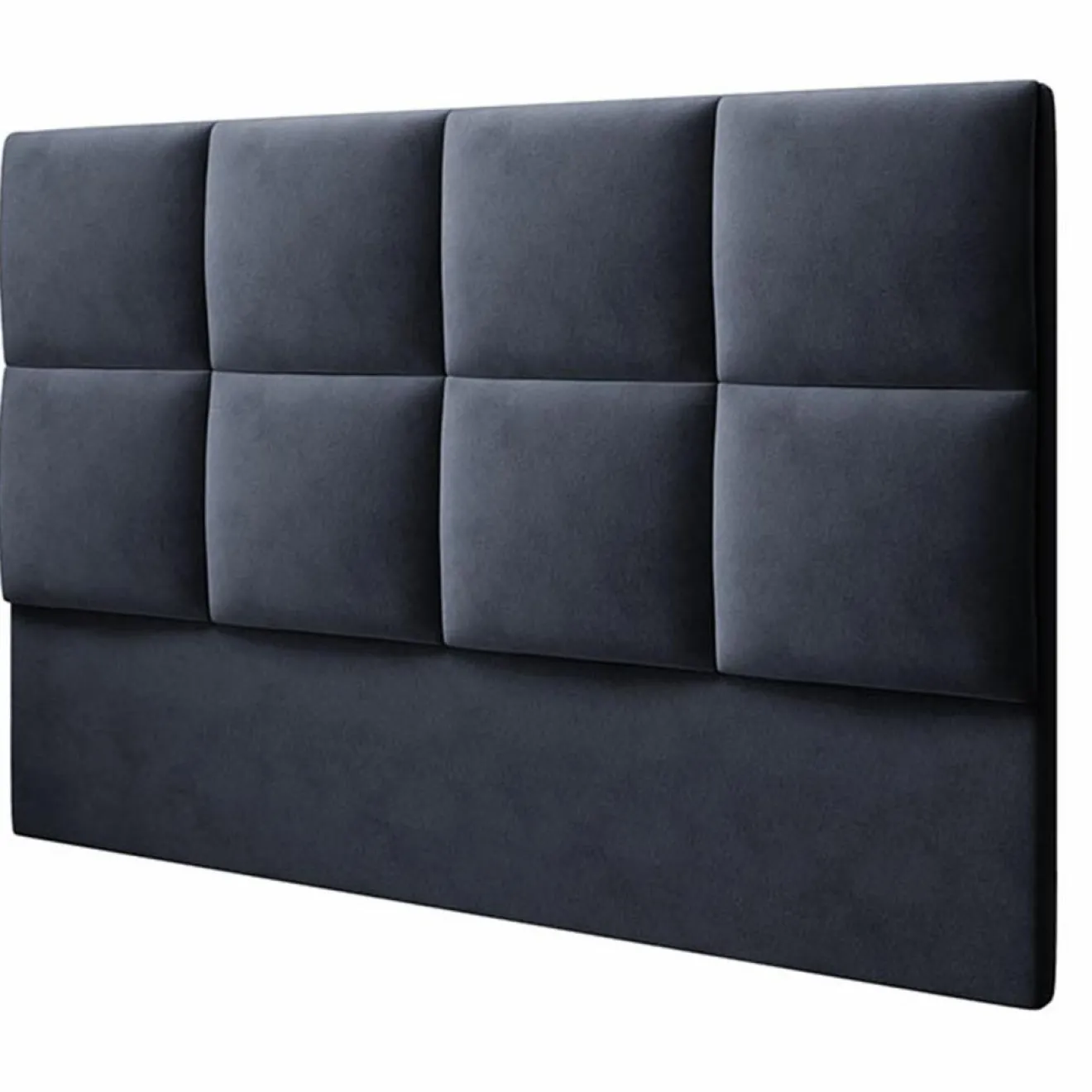New Mazzini Sofas Tête de Lit en Velours Begonia bleu foncé - 140x120 cm