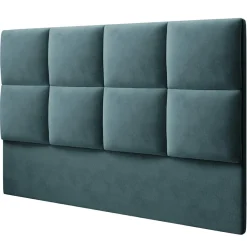 Mazzini Sofas Tête de lit en Velours Begonia pétrole - 180x120 cm