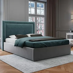 Best Mazzini Sofas Tête de Lit en Velours Primevere pétrole - 180x120 cm