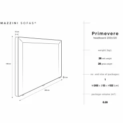 Mazzini Sofas Tête de Lit en Velours Primevère pétrole - 200x120 cm