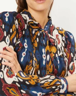 Best Stella Forest Tunique à col lavallière Héloïse à motifs carbone