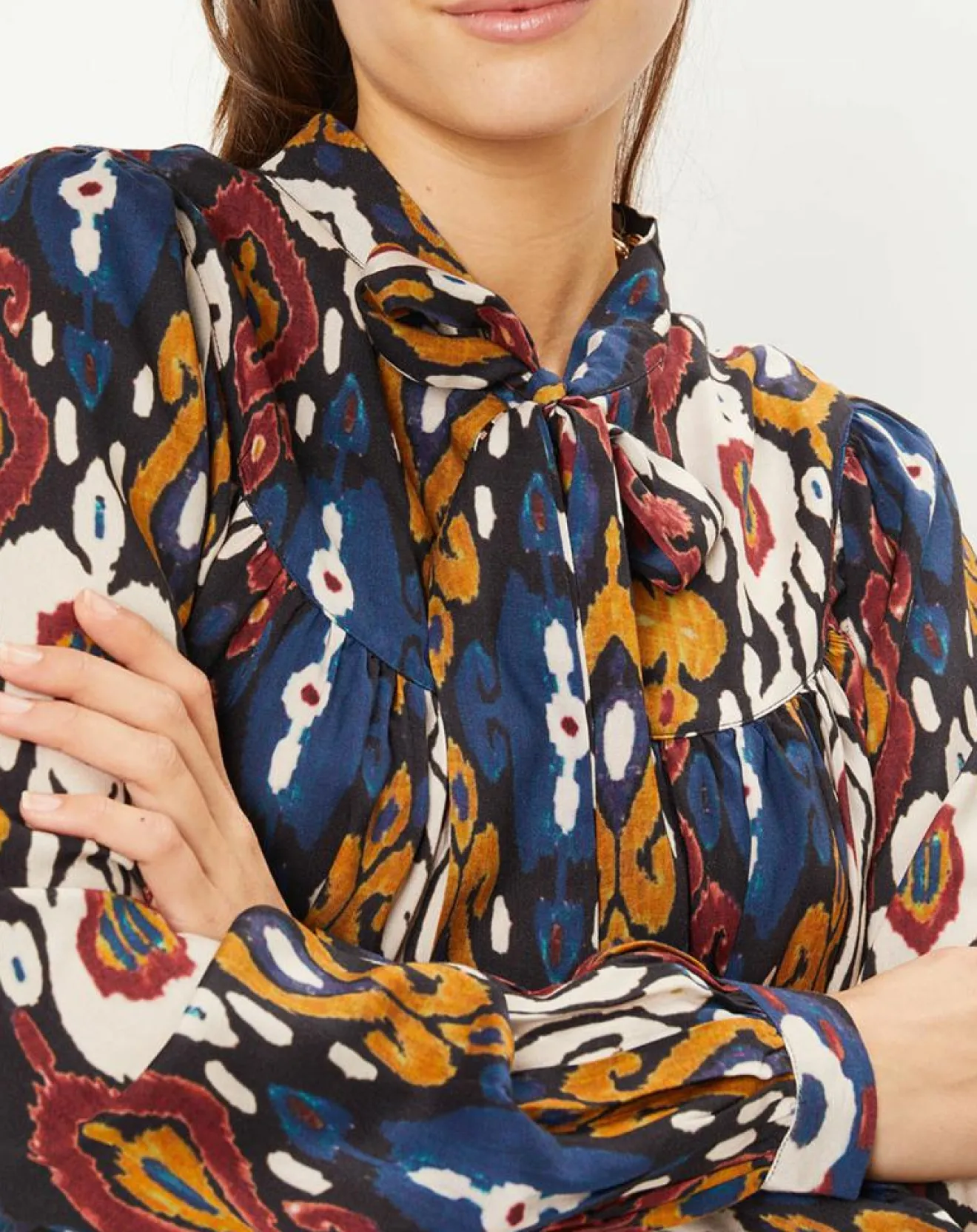 Best Stella Forest Tunique à col lavallière Héloïse à motifs carbone