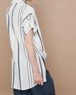 Mare di Latte Tunique Aurélia à rayures blanc/noir