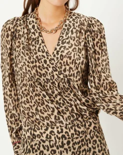 Clearance Stella Forest Tunique col V Léo marron