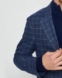 New Hackett London Veste à carreaux bleu moyen