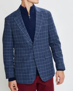 New Hackett London Veste à carreaux bleu moyen