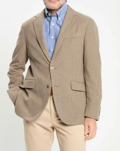 Homme Hackett London Veste à imprimé Prince de Galles beige foncé