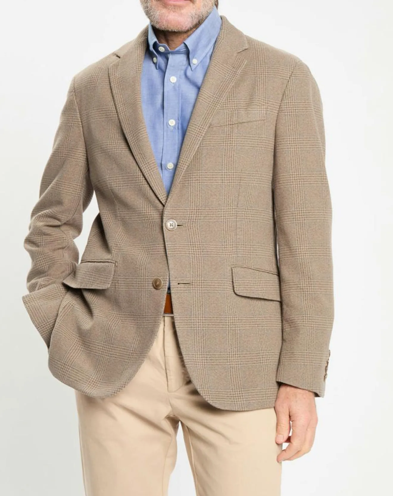 Homme Hackett London Veste à imprimé Prince de Galles beige foncé
