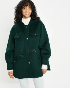 Sale Lou Andrea Veste 100% Laine Carla vert sapin