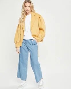 Outlet Lou Andrea Veste 100% Laine ocre