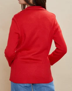 Outlet Devernois Veste blazer en Laine mélangée Voilier rouge