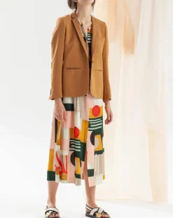 Femme Chloé Stora Veste blazer en Lin mélangé Vana camel