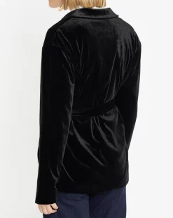 Sale Galeries Lafayette Veste blazer en Velours lisse noire