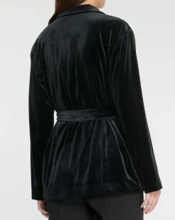 Sale Galeries Lafayette Veste blazer en Velours lisse noire