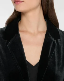 Sale Galeries Lafayette Veste blazer en Velours lisse noire