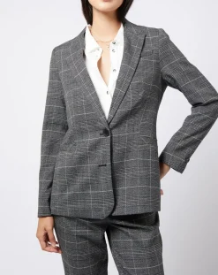 Outlet Esprit Veste blazer prince de galles lurex grise