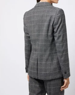 Outlet Esprit Veste blazer prince de galles lurex grise