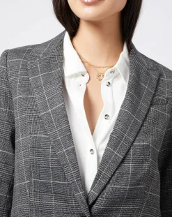 Outlet Esprit Veste blazer prince de galles lurex grise