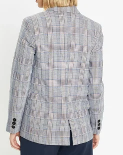 Online Galeries Lafayette Veste blazer Rune double boutonnage imprimé Pince de Galles gris/noir