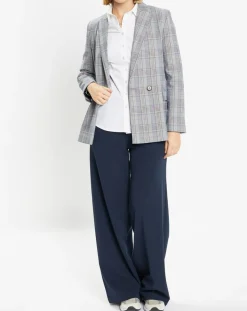 Online Galeries Lafayette Veste blazer Rune double boutonnage imprimé Pince de Galles gris/noir