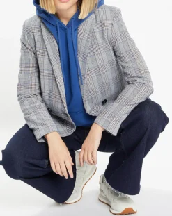 Online Galeries Lafayette Veste blazer Rune double boutonnage imprimé Pince de Galles gris/noir