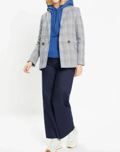 Online Galeries Lafayette Veste blazer Rune double boutonnage imprimé Pince de Galles gris/noir