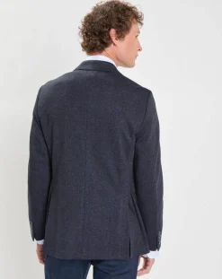 Homme Hackett London Veste Check Fondu à imprimé Prince de Galles bleue