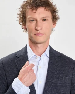 Homme Hackett London Veste Check Fondu à imprimé Prince de Galles bleue