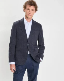 Homme Hackett London Veste Check Fondu à imprimé Prince de Galles bleue